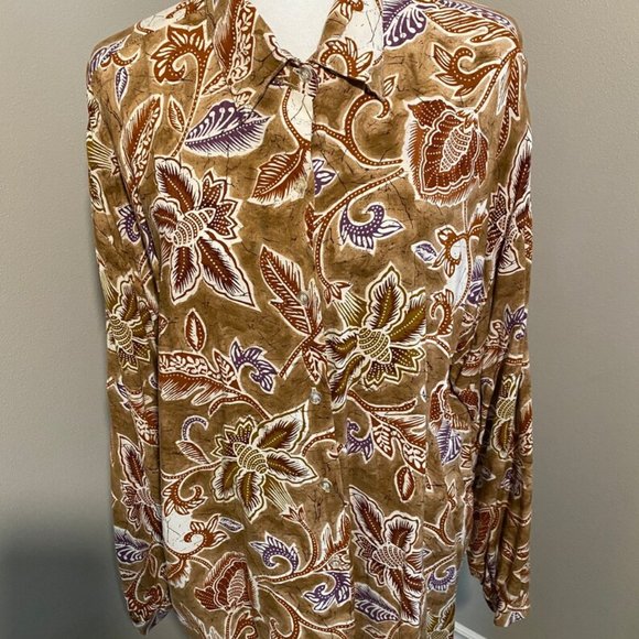 Vintage 90s Woman’s Blouse By: Ms Caribou. Size 2X